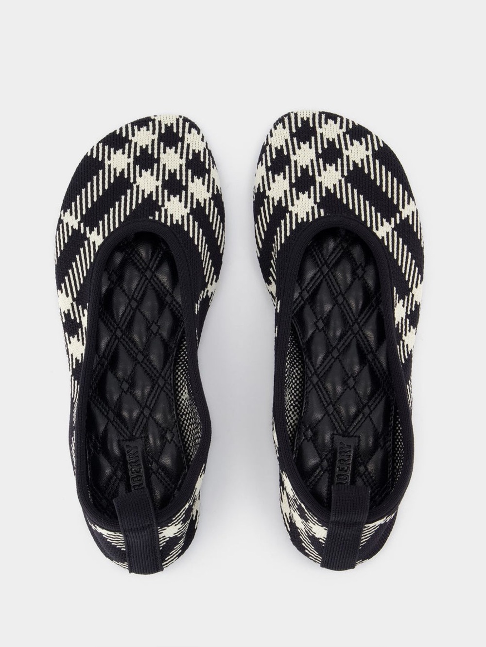 Burberry Check Knit Ballet Flats – Black & White 38 - Picture 2 of 9